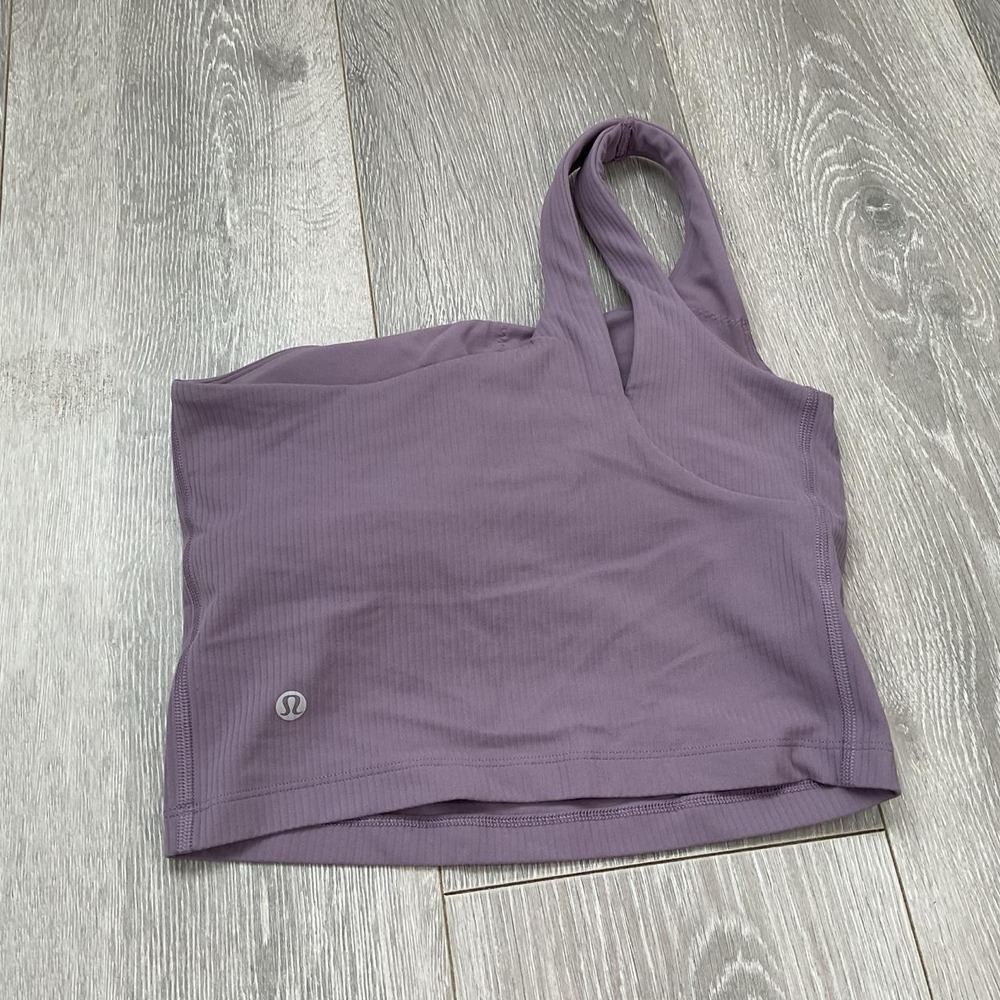 Lululemon Ebb to Street One Shoulder Ribbed Tank Top Purple Size 4